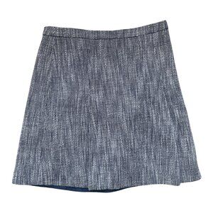 J. Crew Factory Blue Tweed A-Line Skirt Size 4 Feminine Old Money Preppy